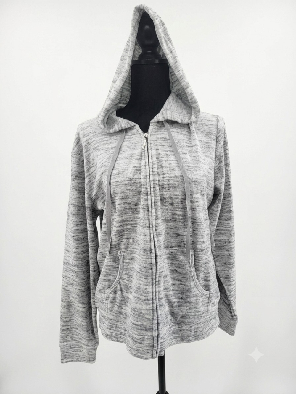 New York & Company Light Heather Gray Zip Hoodie